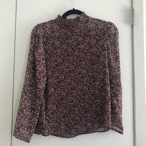 Mango Floral Pleated Top